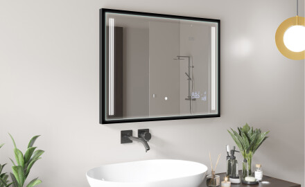 Ορθογώνιος καθρέφτης μπάνιου LED με πλαίσιο FrameLine L131