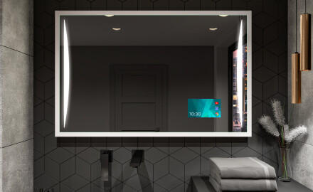Ορθογώνιος καθρέφτης μπάνιου LED με πλαίσιο FrameLine L135