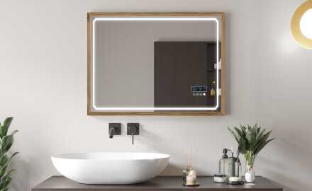 Ορθογώνιος καθρέφτης μπάνιου LED με πλαίσιο FrameLine L137
