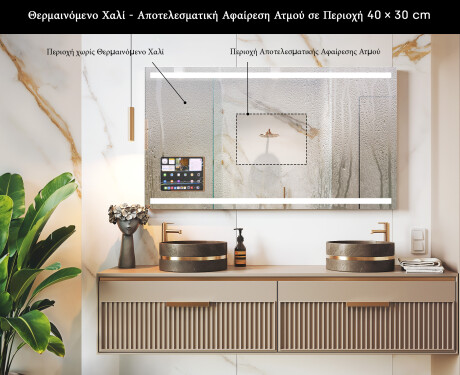 Έξυπνος καθρέφτης μπάνιου LED με πλαίσιο Displine - Apple L09 #7
