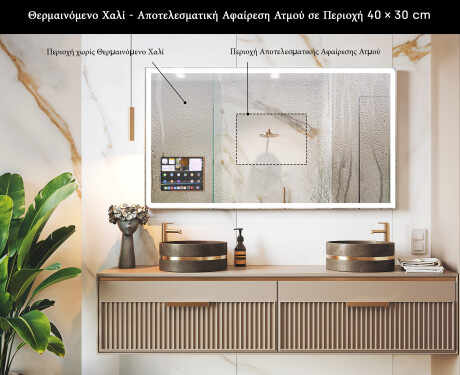 Στρογγυλεμένος Μοντέρνος Καθρέφτης LED με πλαίσιο iPad Displine L146 #7