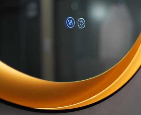 Στρογγυλός καθρέφτης με μεταλλικό πλαίσιο και φωτισμό LED #5