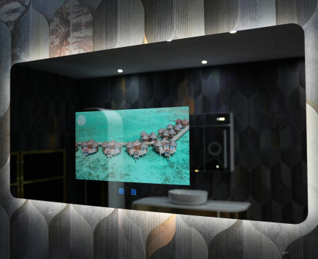 Έξυπνος Στρογγυλεμένος Καθρέφτης Μπάνιου LED SmartScreen 21,5” #6