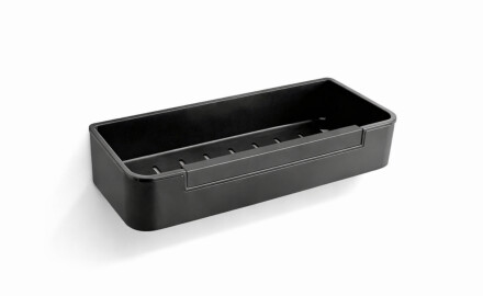 Καλάθι 29x12x5,5 με λάστιχο σύσφιξης / μαύρο ματ / εσωτερικό από πλαστικό, μαύρο