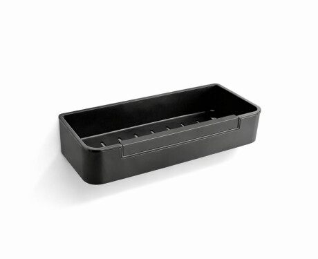 Καλάθι 29x12x5,5 με λάστιχο σύσφιξης / μαύρο ματ / εσωτερικό από πλαστικό, μαύρο