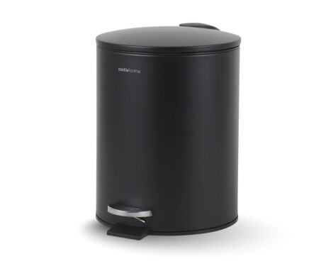 Κάδος με πεντάλ BUDGET, στρογγυλός, 5 L, soft close / μαύρος ματ χάλυβας