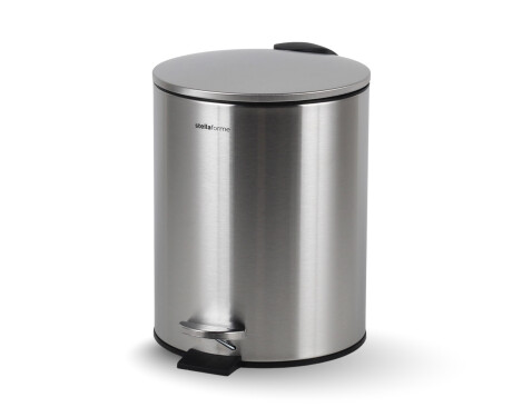 Κάδος με πεντάλ BUDGET, στρογγυλός, 5 L, soft close / ανοξείδωτο ατσάλι, σατινέ
