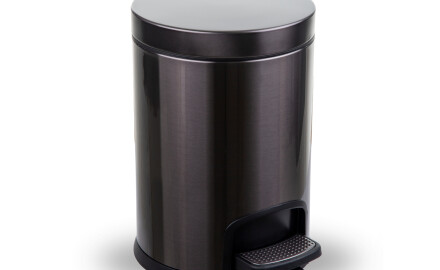 Κάδος με πεντάλ PREMIUM, στρογγυλός, 5 L, με λειτουργία soft close / μεταλλικό γραφίτη