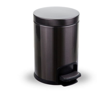 Κάδος με πεντάλ PREMIUM, στρογγυλός, 5 L, με λειτουργία soft close / μεταλλικό γραφίτη