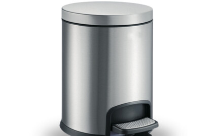 Κάδος με πεντάλ PREMIUM, στρογγυλός, 5 L, soft close / ανοξείδωτο ατσάλι με σατινέ φινίρισμα