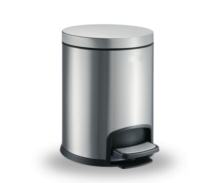 Κάδος με πεντάλ PREMIUM, στρογγυλός, 5 L, soft close / ανοξείδωτο ατσάλι με σατινέ φινίρισμα