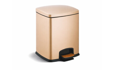 Κάδος με πεντάλ PREMIUM, ορθογώνιος, 5 L, soft close / champagnee
