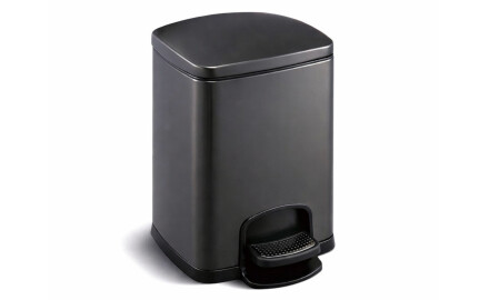 Κάδος με πεντάλ PREMIUM, ορθογώνιος, 5 L, με σύστημα soft close / μαύρος ματ