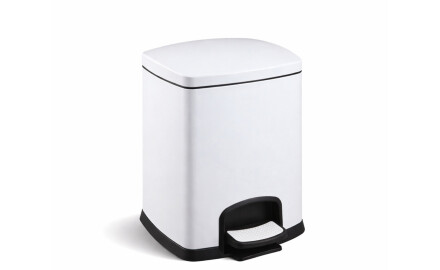 Κάδος με πεντάλ PREMIUM, ορθογώνιος, 5 L, με σύστημα soft close / λευκός