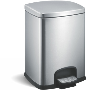 Κάδος με πεντάλ PREMIUM, ορθογώνιος, 12 L, soft close / ανοξείδωτο ατσάλι με σατινέ φινίρισμα
