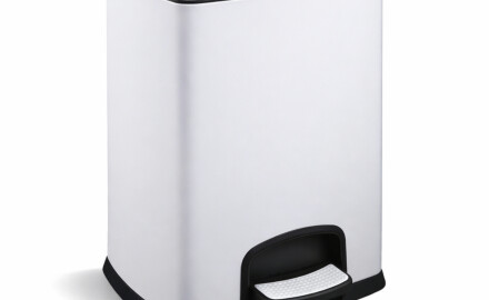 Κάδος με πεντάλ PREMIUM, ορθογώνιος, 20 L, με λειτουργία soft close / λευκός