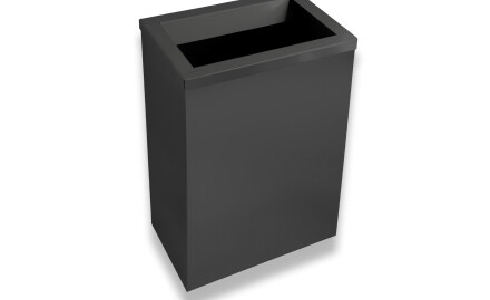 Κάδος απορριμμάτων 50L, καπάκι με οπή απόρριψης / ανοξείδωτο ατσάλι, μαύρο ματ