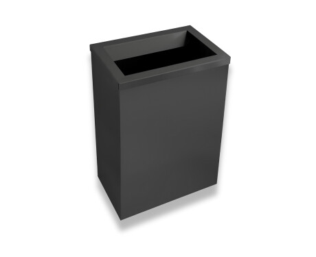 Κάδος απορριμμάτων 50L, καπάκι με οπή απόρριψης / ανοξείδωτο ατσάλι, μαύρο ματ