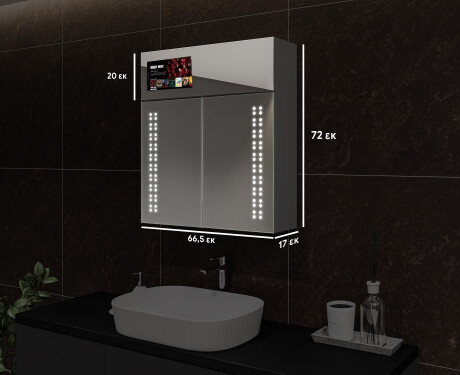 Smart Ντουλάπι Μπάνιου Με Καθρέφτη LED - L55 Sarah 66,5 x 72εκ #3