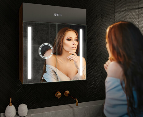 Ντουλάπι Μπάνιου Με Καθρέφτη LED - L02 Emily 66,5 x 72εκ #9