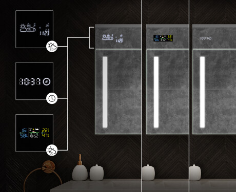 Ντουλάπι μπάνιου με καθρέφτη LED L02 Emily 66,5 x 72 cm σε χρώμα Δρυς Oslo #4