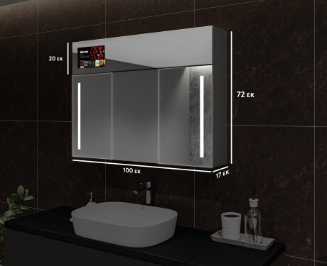 Smart Ντουλάπι Μπάνιου Με Καθρέφτη LED - L02 Sarah 100 x 72εκ #3