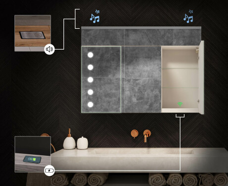 Ντουλάπι Μπάνιου Με Καθρέφτη LED - L06 Emily 100 x 72εκ #6