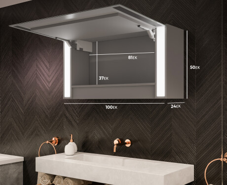 Ντουλάπι Μπάνιου Με Καθρέφτη LED Sofia 100 x 50εκ #2