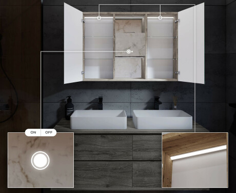 Ντουλάπι Μπάνιου Με Καθρέφτη LED Lisa 100 x 70εκ #5