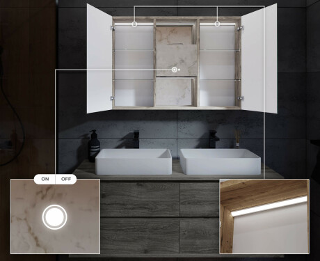 Ντουλάπι Μπάνιου Με Καθρέφτη LED Lisa 100 x 70εκ #5