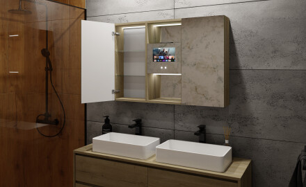 Ντουλάπι Μπάνιου Με Καθρέφτη LED Lisa 100 x 70εκ