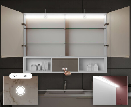 Nτουλαπάκι Μπάνιου LED Emma - 2 Θυρών 100 x 72εκ #5