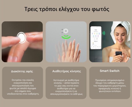Στρογγυλεμένος Μοντέρνος Καθρέφτης LED με πλαίσιο iPad Displine L141 #5
