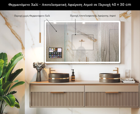 Στρογγυλεμένος Μοντέρνος Καθρέφτης LED με πλαίσιο iPad Displine L141 #7