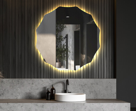 Στρογγυλός φωτιζόμενος καθρέφτης μπάνιου LED L192