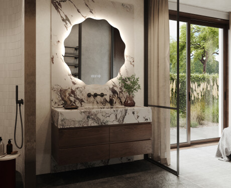 Στρογγυλός φωτιζόμενος καθρέφτης μπάνιου LED L193 #2