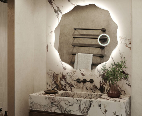 Στρογγυλός φωτιζόμενος καθρέφτης μπάνιου LED L193 #3