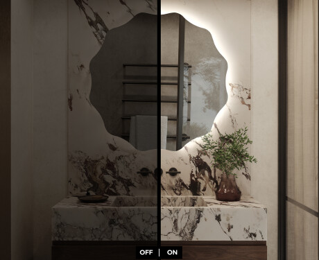 Στρογγυλός φωτιζόμενος καθρέφτης μπάνιου LED L193 #6